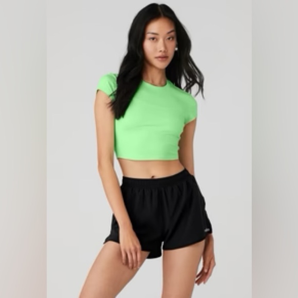 Alo Alosoft Crop Finesse Short Sleeve size small